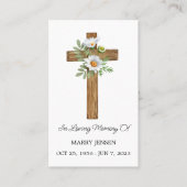 Daisy Cross Memorial Funeral Prayer Card Visitenkarte (Vorderseite)