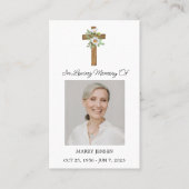 Daisy Cross Memorial Photo Funeral Prayer Card Visitenkarte (Vorderseite)