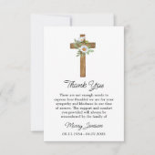 Daisy Cross Sympathy Thank You Card Dankeskarte (Vorderseite)
