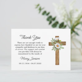 Daisy Cross Sympathy Thank You Card Dankeskarte