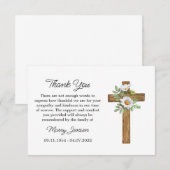 Daisy Cross Sympathy Thank You Card Dankeskarte (Vorne/Hinten)