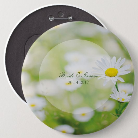Daisy Daisies Blume Floral Summer Wedding Button (Vorne & Hinten)