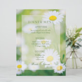 Daisy Daisies Blume Floral Summer Wedding Menu Menükarte (Stehend Vorderseite)