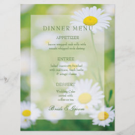 Daisy Daisies Blume Floral Summer Wedding Menu Menükarte