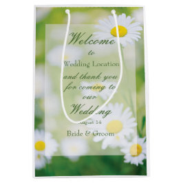 Daisy Daisies Blume Floral Summer Wedding Mittlere Geschenktüte