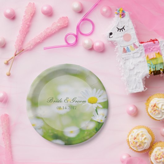 Daisy Daisies Blume Floral Summer Wedding Pappteller (Party)