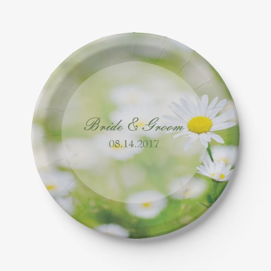 Daisy Daisies Blume Floral Summer Wedding Pappteller (Vorderseite)