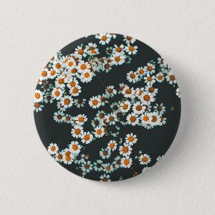 Daisy Daisies Floral Button