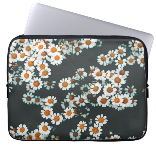 Daisy Daisies Floral Laptopschutzhülle (Vorderseite)