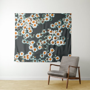 Daisy Daisies Floral Wandteppich