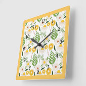 Daisy-daisy, beliebtes Muster Quadratische Wanduhr (Winkel)