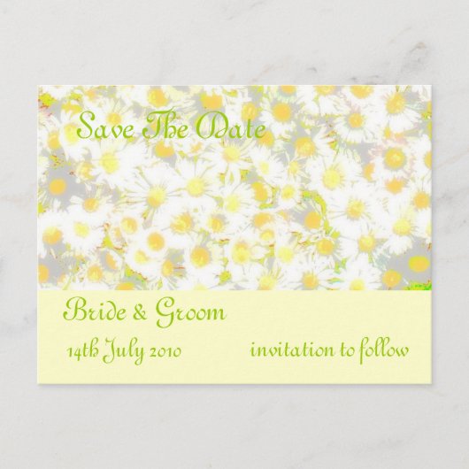 Daisy Daisy Save the Date Ankündigungspostkarte (Vorderseite)