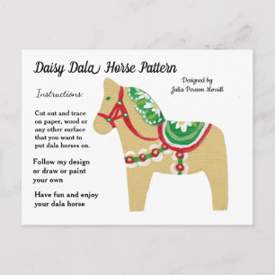 Daisy Dala Horse Pattern zu teilen Feiertagspostkarte