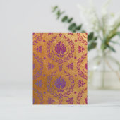Daisy Damask, BRUSHED METAL Postkarte (Stehend Vorderseite)