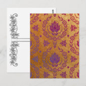 Daisy Damask, BRUSHED METAL Postkarte (Vorne/Hinten)