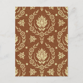 Daisy Damask, Leder in Braun und Gold Postkarte