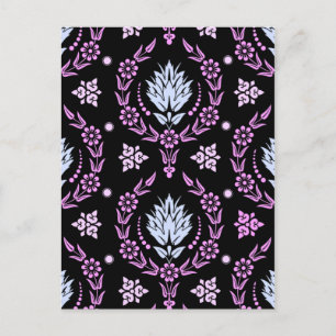 Daisy Damask, Pastelle: Blau, Rosa und Pale Lilac Postkarte