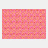 Daisy Damask Pattern - Rosa und Orange Geschenkpapier Set (Vorderseite 2)