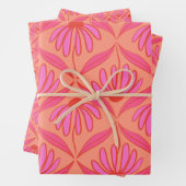 Daisy Damask Pattern - Rosa und Orange Geschenkpapier Set (Beispiel)