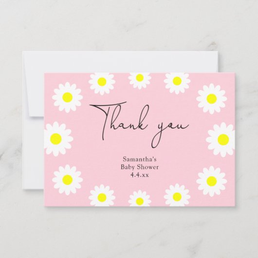 Daisy - Danke, Baby Dusche Dankeskarte (Vorderseite)