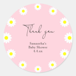 Daisy - Danke, Baby Dusche Runder Aufkleber