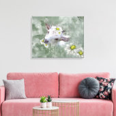 Daisy das Baby Goat Watercolor Portrait Leinwanddruck (Insitu (Wohnzimmer))