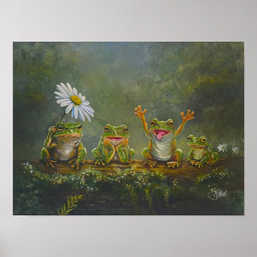 "Daisy Day" Hand Painted print Poster (Vorne)