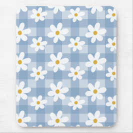 Daisy Days Mousepad - Blue Gingham