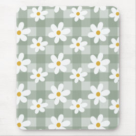 Daisy Days Mousepad - Green Gingham