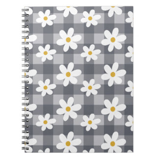 Daisy Days Notebook - Black Gingham Notizblock