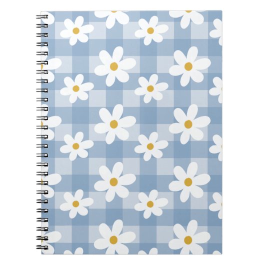 Daisy Days Notebook - Blue Gingham Notizblock (Vorderseite)