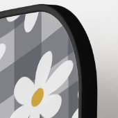 Daisy Days Pickelball Paddle - Black Gingham (Linke Seite)