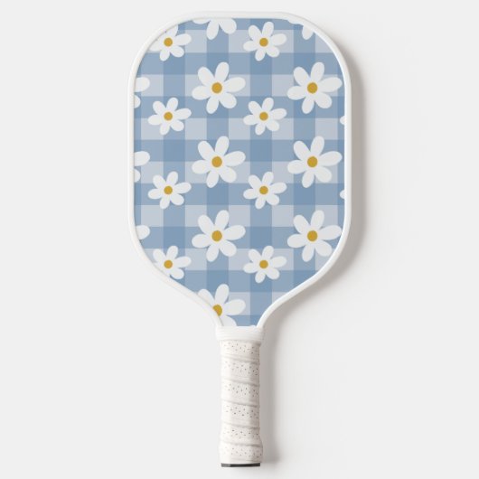 Daisy Days Pickelball Paddle - Blue Gingham (Vorderseite)