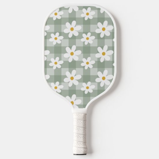 Daisy Days Pickleball Paddle - Green Gingham (Vorderseite)