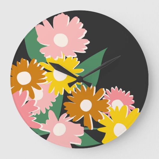 Daisy Delight Große Wanduhr (Vorderseite)