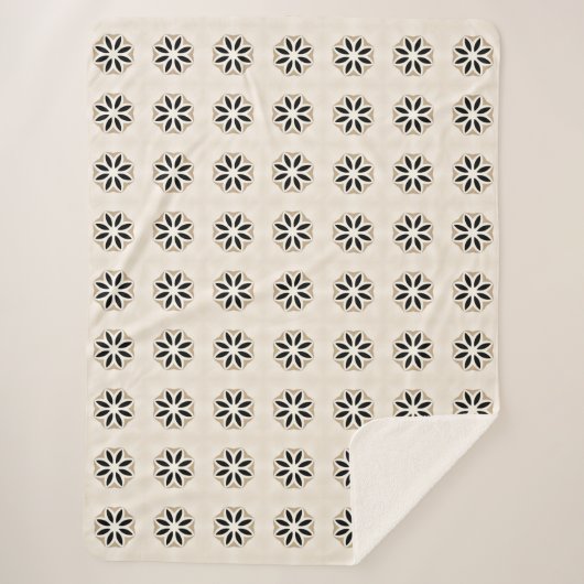 Daisy Delight Monochrome Blossom Sherpadecke (Vorderseite)