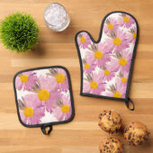 Daisy Delight Oven Mitt & Pot Holder Set Krawatte- (Oben Unten)