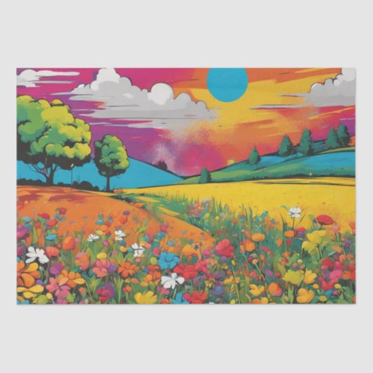 Daisy Delight Pop Art Blossoms decoupage Seidenpapier (Vorderseite)