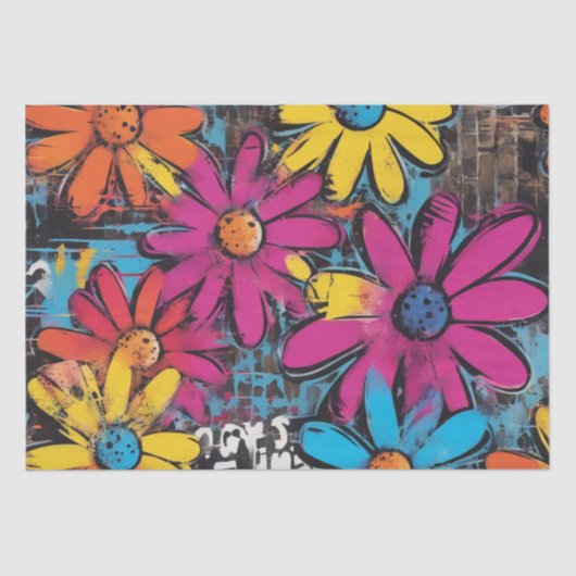 Daisy Delight Pop Art Blossoms decoupage Seidenpapier (Vorderseite)