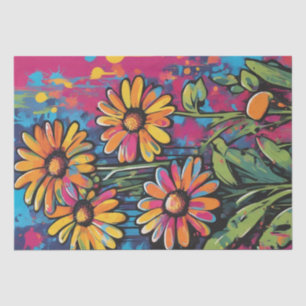 Daisy Delight Pop Art Blossoms decoupage Seidenpapier