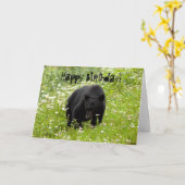 Daisy, der schwarze Bär; glücklich zum Geburtstag Karte (Gelbe Blume)