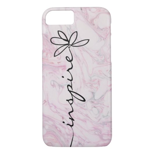 Daisy-Design auf rosa Marmor inspiriert Case-Mate iPhone Hülle (Rückseite)