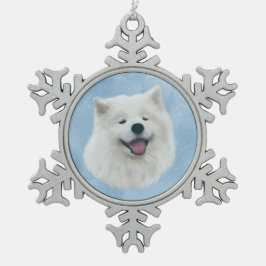 Daisy die samoyed schneeflocken Zinn-Ornament