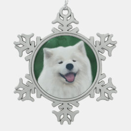 Daisy die samoyed schneeflocken Zinn-Ornament