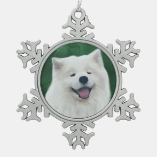 Daisy die samoyed schneeflocken Zinn-Ornament