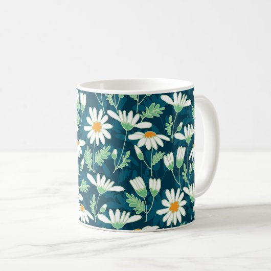 Daisy Ditsy Chamomile Romantische Print Kaffeetasse (VorderseiteRechts)