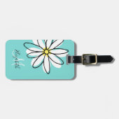 Daisy Doodle Blume Personalisiert Monogramm Luggag Gepäckanhänger (Vorderseite horizontal)