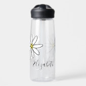 Daisy Doodle Blume Personalisiert Monogramm Trinkflasche (Vorne)