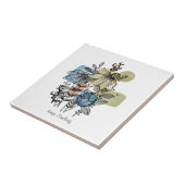 Daisy Doodle in Tinte und Aquarelltafel Fliese (Seite)