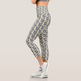 Daisy Doodle in Tinte und Wasserfarbe Capri Leggings